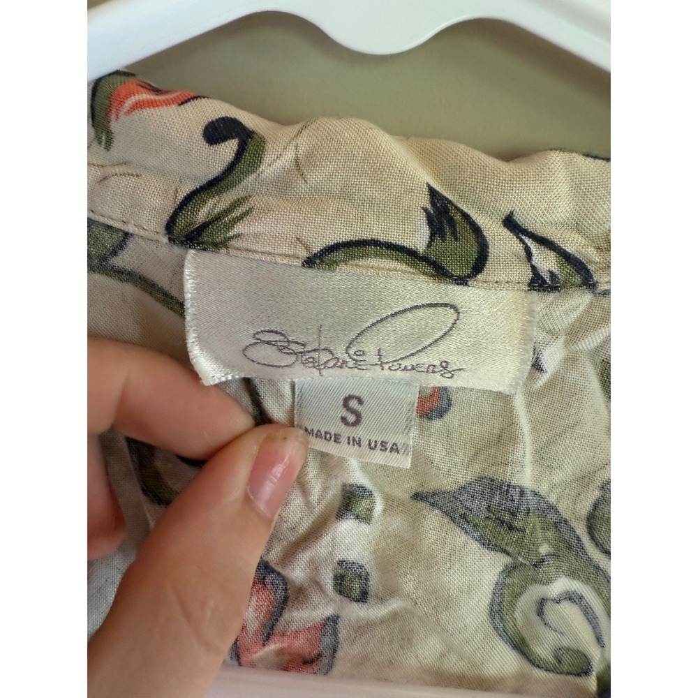 Stefani Powers Vintage Paisley Floral Button Up Shirt Womens Small Multi Color - Picture 2 of 3
